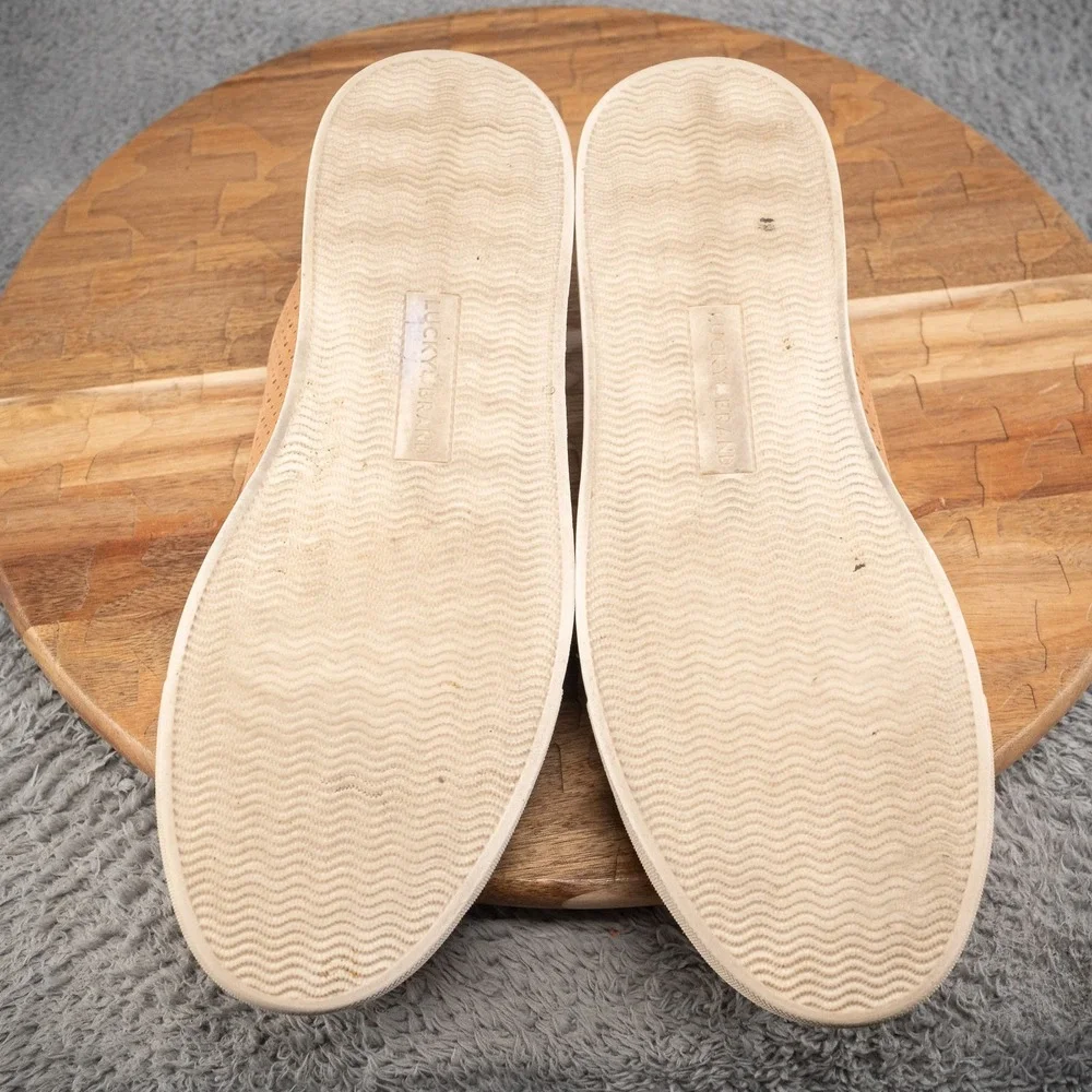 Lucky Brand Laurina Brown Cream Leather Fashion Sneakers Women's Shoes Size 11 M